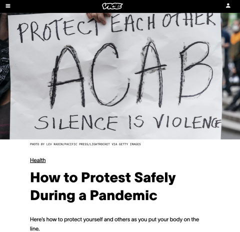 How To Protest Safely During A Pandemic | Community Health Care ...